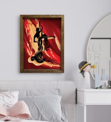 BK Gift Yatak Odası Konseptli Doğal Masif Ahşap Çerçeveli Tablo-104