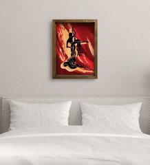 BK Gift Yatak Odası Konseptli Doğal Masif Ahşap Çerçeveli Tablo-104