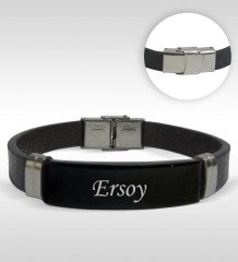 Kişiye Özel İsimli Deri Bileklik-5