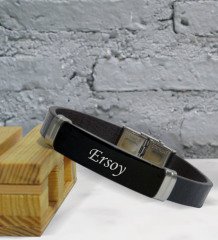 Kişiye Özel İsimli Deri Bileklik-5