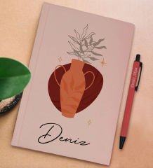 BK Gift Kişiye Özel İsimli Pudra Pembesi Sert Kapaklı Defter ve Tükenmez Kalem Seti, Arkadaşa Hediye, Yeni İş Hediyesi, Doğum Günü Hediyesi-11