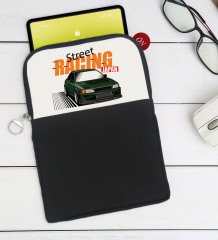 BK Gift Street Racing Tasarımlı Taşınabilir Koruyucu Tablet Kılıfı & Organizer Çanta - Siyah-1