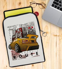 BK Gift Tokyo Route Tasarımlı Taşınabilir Koruyucu Tablet Kılıfı & Organizer Çanta - Siyah-1