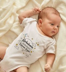 BK Kids Bırkalama Tasarımlı Beyaz Bebek Body Zıbın-1