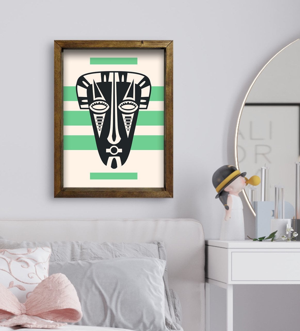 BK Gift Yatak Odası Konseptli Doğal Masif Ahşap Çerçeveli Tablo-107