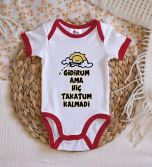 BK Kids Takatum Kalmadi Tasarımlı Kırmızı Bebek Body Zıbın-1