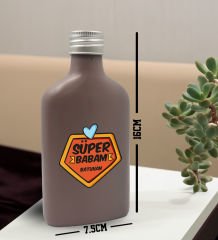 BK Gift Kişiye Özel İsimli Baba Temalı Mat Gri Tasarım Cam Şişede 200 ml Kolonya-2, Babaya Hediye, Babalar Günü Hediyeleri, Hediyelik Baskılı Kolonya