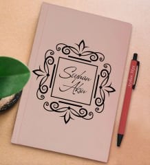 BK Gift Kişiye Özel İsimli Pudra Pembesi Sert Kapaklı Defter ve Tükenmez Kalem Seti, Arkadaşa Hediye, Yeni İş Hediyesi, Doğum Günü Hediyesi-14