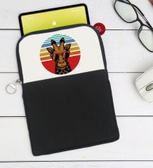 BK Gift Zürafa Tasarımlı Taşınabilir Koruyucu Tablet Kılıfı & Organizer Çanta - Siyah-1