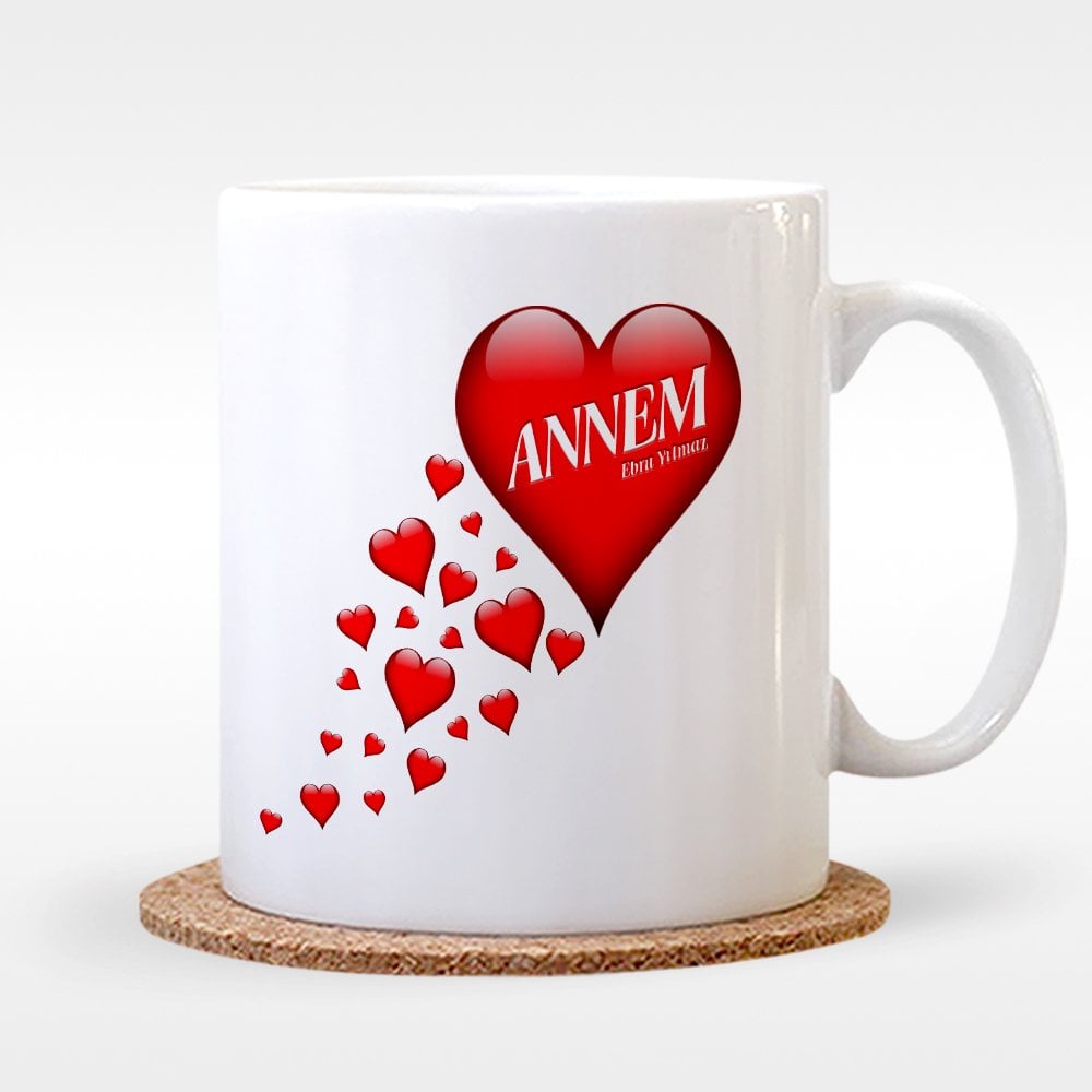 Kişiye Özel Annem Tasarımlı Beyaz Kupa Bardak - 1