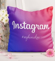 Kişiye Özel Instagram Saten Kırlent Yastık - 1