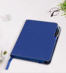 Kişiye Özel Gemi Tasarımlı Lacivert Termo Deri Defter Kalem Seti-3