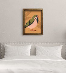 BK Gift Yatak Odası Konseptli Doğal Masif Ahşap Çerçeveli Tablo-109