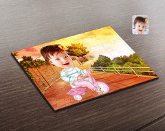 Kişiye Özel Bebek Karikatürlü Ahşap Puzzle-4