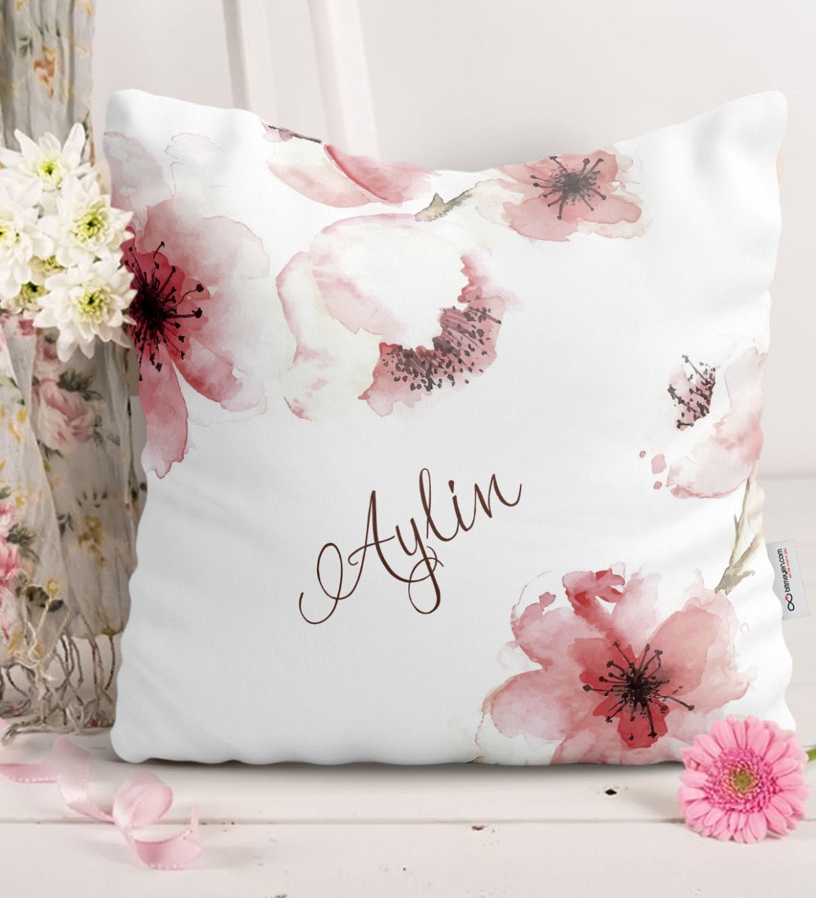 Kişiye Özel İsimli Saten Kırlent Yastık - 1