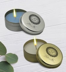 BK Gift Kişiye Özel İsimli Silver ve Gold Metal Kutuda Kokulu Mum Hediye Seti - 1, Ev Hediyesi, Sevgiliye, Arkadaşa Hediye, Kokulu Mum