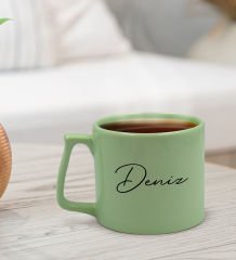 BK Gift Kişiye Özel İsimli Pastel Yeşil Middle Kupa Bardak, Arkadaşa Hediye, Ev Hediyesi, Doğum Günü Hediyesi, Ofis Hediyesi-7