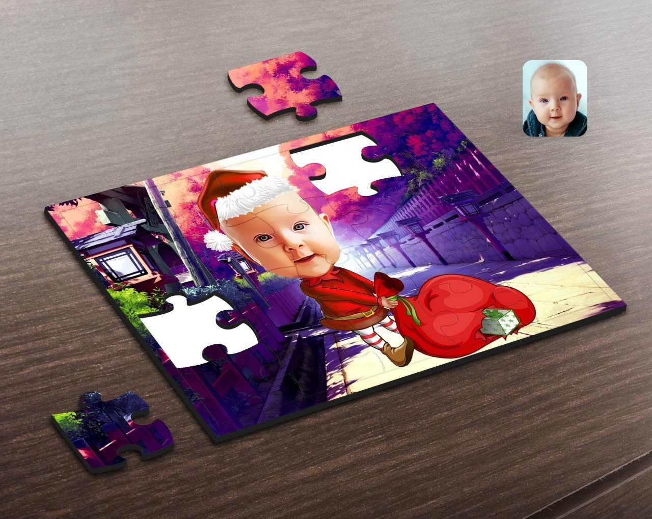 Kişiye Özel Bebek Karikatürlü Ahşap Puzzle-6