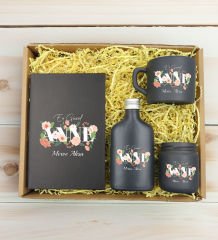 BK Gift Kişiye Özel İsimli DTF Anne Temalı Antrasit Defter & Kahve Fincanı & Kolonya & Mum Hediye Seti-4, Anneye Hediye, Anneler Günü Hediyesi