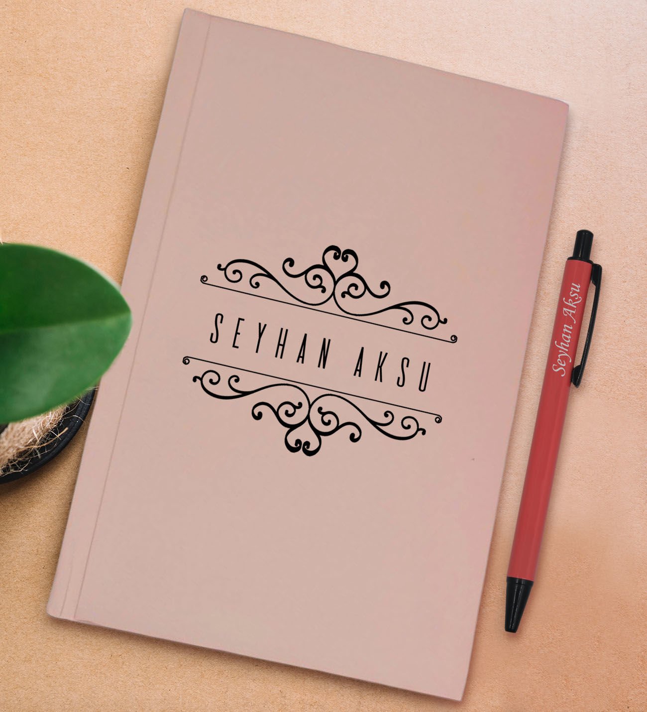 BK Gift Kişiye Özel İsimli Pudra Pembesi Sert Kapaklı Defter ve Tükenmez Kalem Seti, Arkadaşa Hediye, Yeni İş Hediyesi, Doğum Günü Hediyesi-19