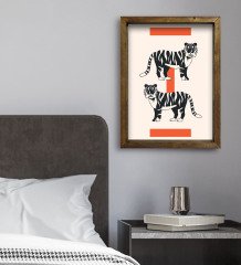 BK Gift Yatak Odası Konseptli Doğal Masif Ahşap Çerçeveli Tablo-114