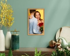 BK Home Sevgililer Fotoğraflı El Yapımı Ahşap Çerçeveli Tablo-1
