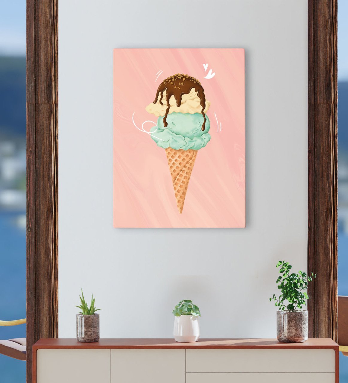 BK Gift Cafe & Bar & Restaurant Konseptli Kanvas Tablo 30x50cm-91