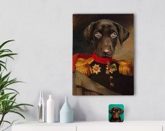 Kişiye Özel Evcil Dost Rönesans Tasarımlı Kanvas Tablo 30x50cm-1