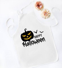 BK Gift Happy Halloween Tasarımlı Beyaz Mutfak Önlüğü-6