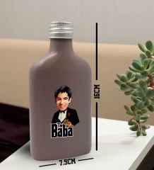 BK Gift Kişiye Özel The Baba Karikatürlü Mat Gri Tasarım Cam Şişede 200 ml Kolonya-1, Babaya Hediye, Babalar Günü Hediyeleri, Hediyelik Baskılı Kolonya