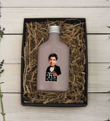 BK Gift Kişiye Özel The Baba Karikatürlü Mat Gri Tasarım Cam Şişede 200 ml Kolonya-1, Babaya Hediye, Babalar Günü Hediyeleri, Hediyelik Baskılı Kolonya
