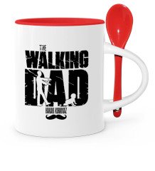 Babalar Gününe Özel The Walking Dad Kırmızı Kaşıklı Kupa Bardak - 1