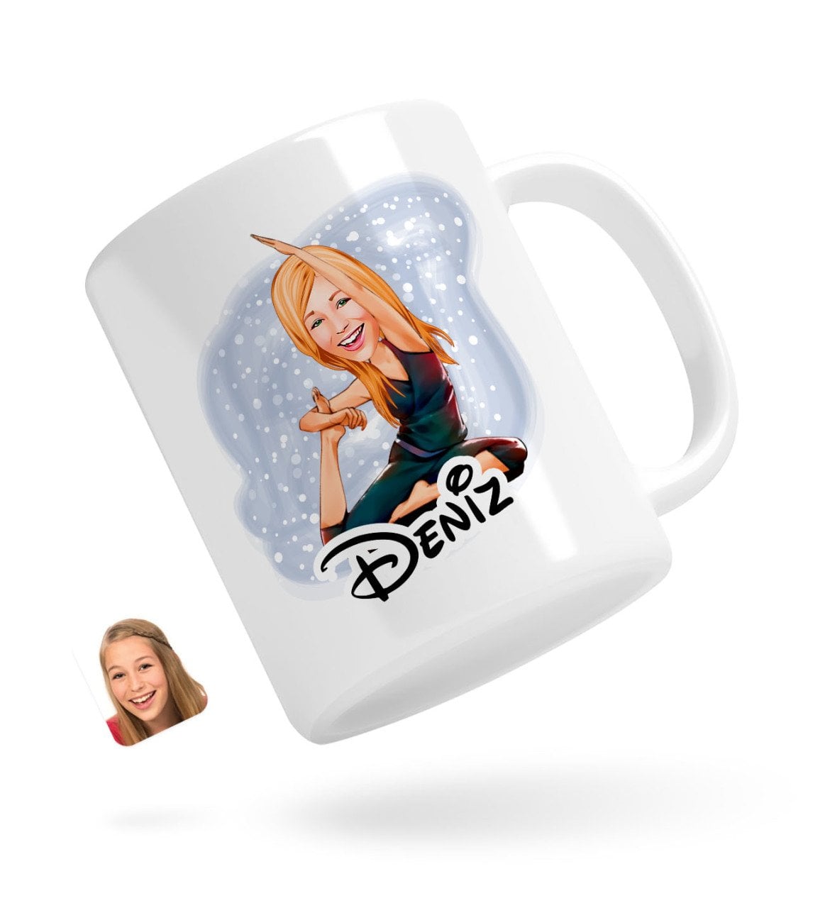 Kişiye Özel Kadın Yoga Karikatürlü Beyaz Kupa Bardak-2