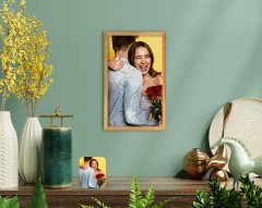 BK Home Yağlıboya Sevgililer Fotoğraflı El Yapımı Ahşap Çerçeveli Tablo-4