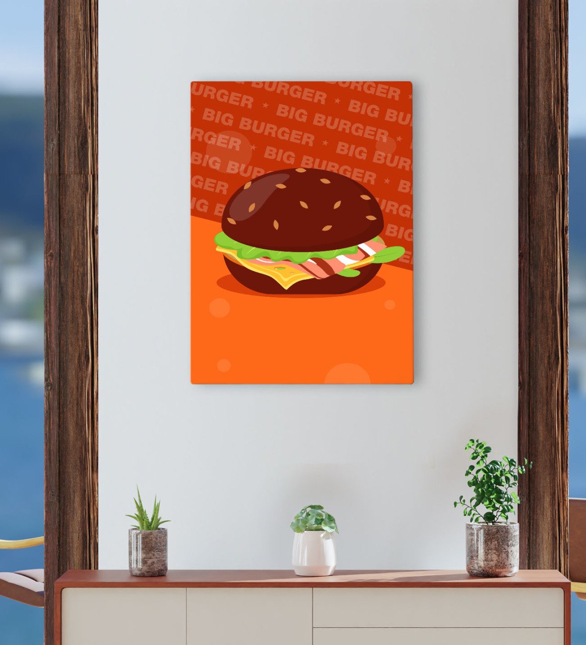 BK Gift Cafe & Bar & Restaurant Konseptli Kanvas Tablo 30x50cm-92