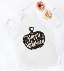 BK Gift Happy Halloween Tasarımlı Beyaz Mutfak Önlüğü-9