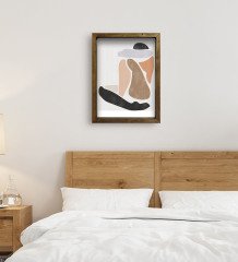 BK Gift Yatak Odası Konseptli Doğal Masif Ahşap Çerçeveli Tablo-118