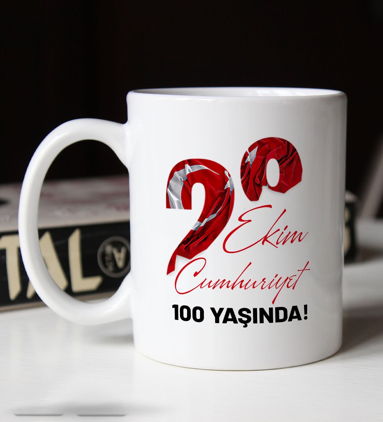 BK Gift 29 Ekim Temalı Beyaz Kupa Bardak-5, Arkadaşa Hediye , 29 Ekim Hediyesi, 100.Yıl Hediyesi