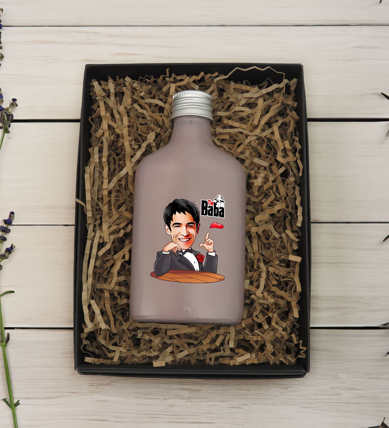 BK Gift Kişiye Özel The Baba Karikatürlü Mat Gri Tasarım Cam Şişede 200 ml Kolonya-4, Babaya Hediye, Babalar Günü Hediyeleri, Hediyelik Baskılı Kolonya