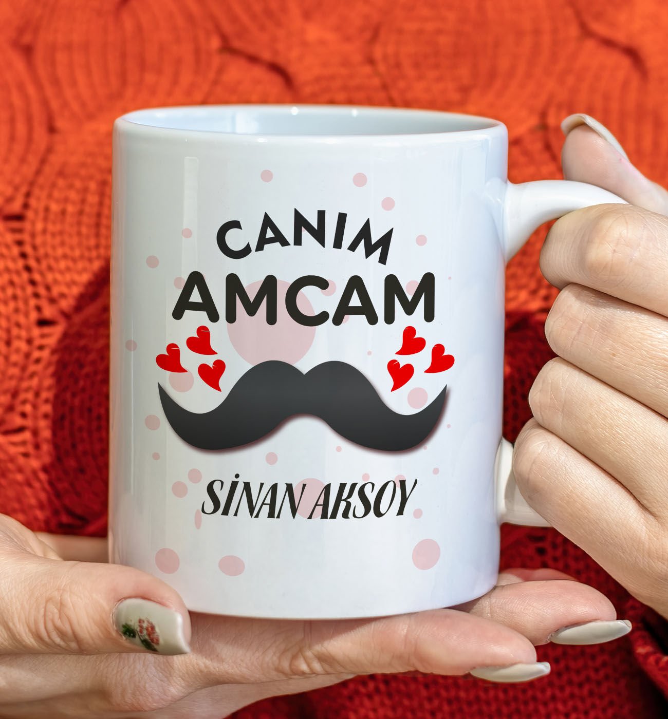 BK Gift Kişiye Özel Canım Amcam Tasarımlı Beyaz Kupa Bardak, Doğum Günü Hediyesi