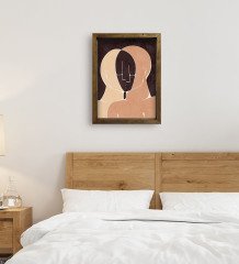 BK Gift Yatak Odası Konseptli Doğal Masif Ahşap Çerçeveli Tablo-119