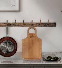 Kişiye Özel Önlük Tasarımlı Doğal Masif Ahşap Kesim Tahtası