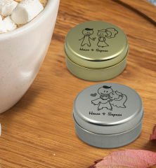 BK Gift Kişiye Özel Çift Tasarımlı Silver ve Gold Metal Kutuda Kokulu Mum Hediye Seti - 6, Ev Hediyesi, Sevgiliye, Arkadaşa Hediye, Kokulu Mum