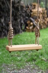 BK Home Doğal Ahşap Salıncak Ev Bahçe Büyük Salıncak 50 cm