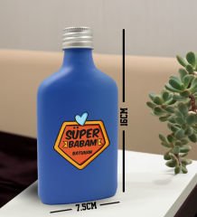 BK Gift Kişiye Özel İsimli Baba Temalı Mavi Tasarım Cam Şişede 200 ml Kolonya-2, Babaya Hediye, Babalar Günü Hediyeleri, Hediyelik Baskılı Kolonya