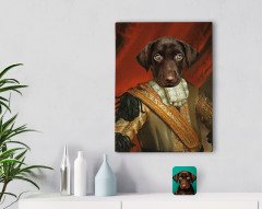 Kişiye Özel Evcil Dost Rönesans Tasarımlı Kanvas Tablo 30x50cm-5