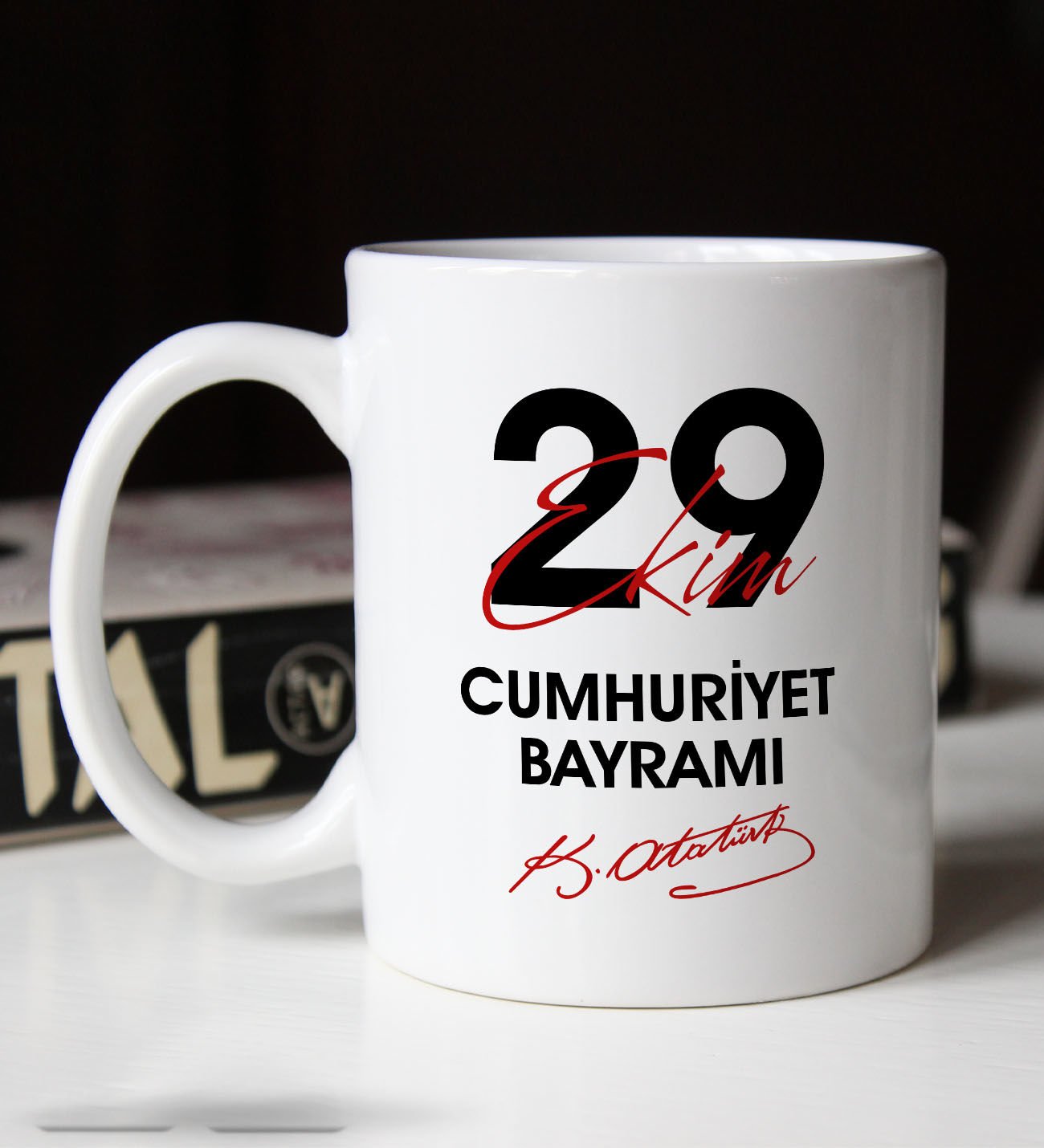BK Gift 29 Ekim Temalı Beyaz Kupa Bardak-9, Arkadaşa Hediye , 29 Ekim Hediyesi, 100.Yıl Hediyesi