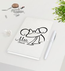 Kişiye Özel Sevgililer Günü Beyaz Defter Kalem Seti-95
