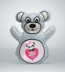 BK Gift Sevimli Sevimli Panda Tasarımlı Mavi Ayıcık Yastık-6