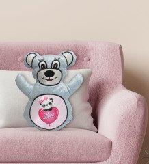BK Gift Sevimli Sevimli Panda Tasarımlı Mavi Ayıcık Yastık-6